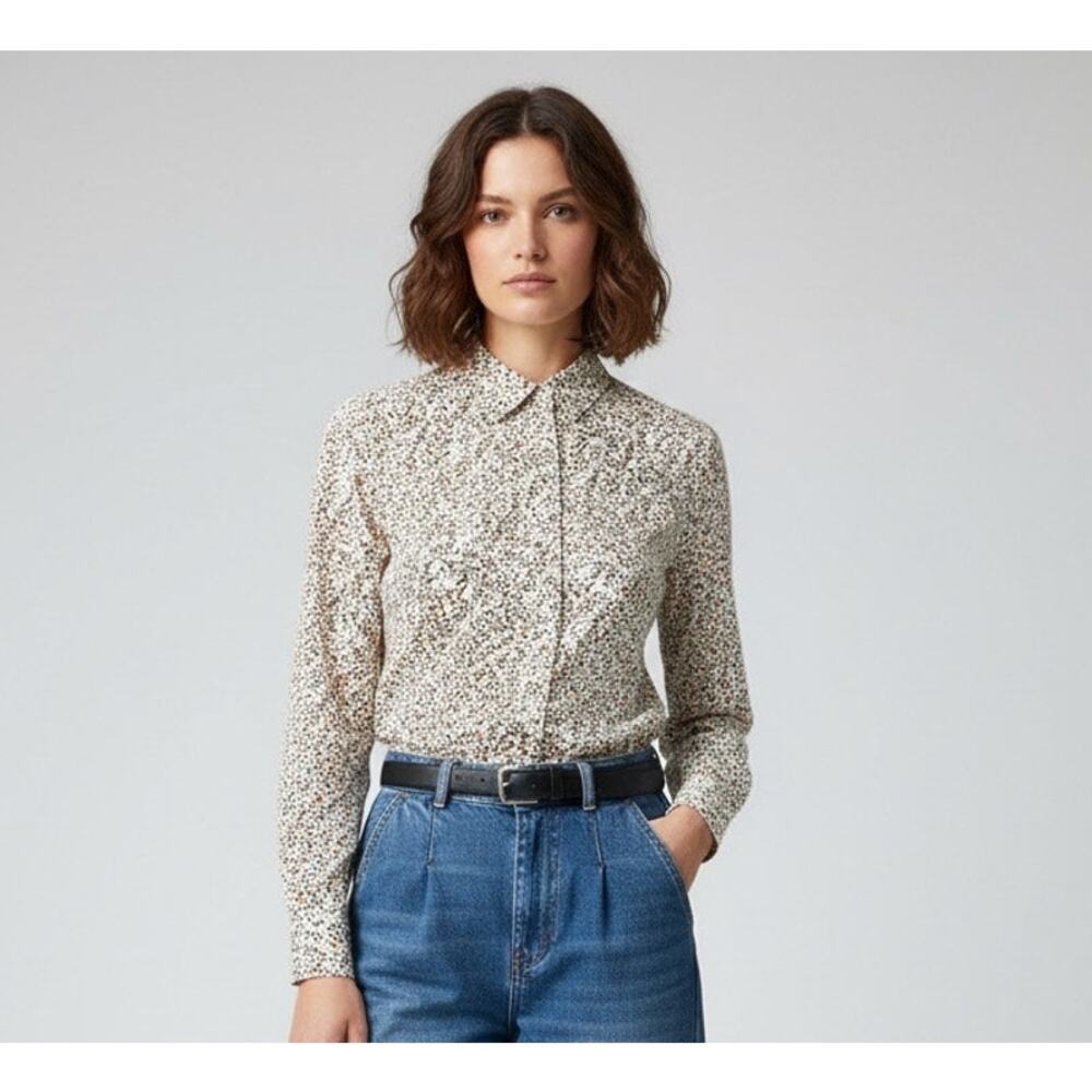 Vintage 70's Nikki Lightweight Double Peter Pan Collar Blouse